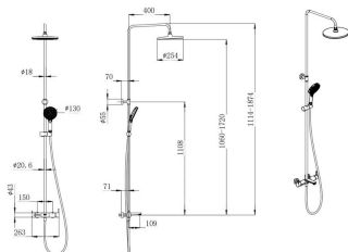 Душевая стойка Kerama Marazzi Fonte FO.201.KM.BLK.M на три потока с фиксированным изливом и механическим смесителем чёрный матовый
